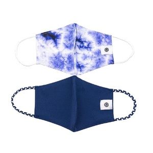 Poms 2 Pack Tie Dye and Navy Blue Face Masks